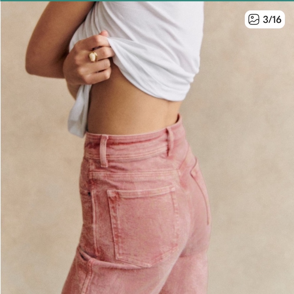 Sezane Le Crop jeans in Rosewood - Picture 2 of 7